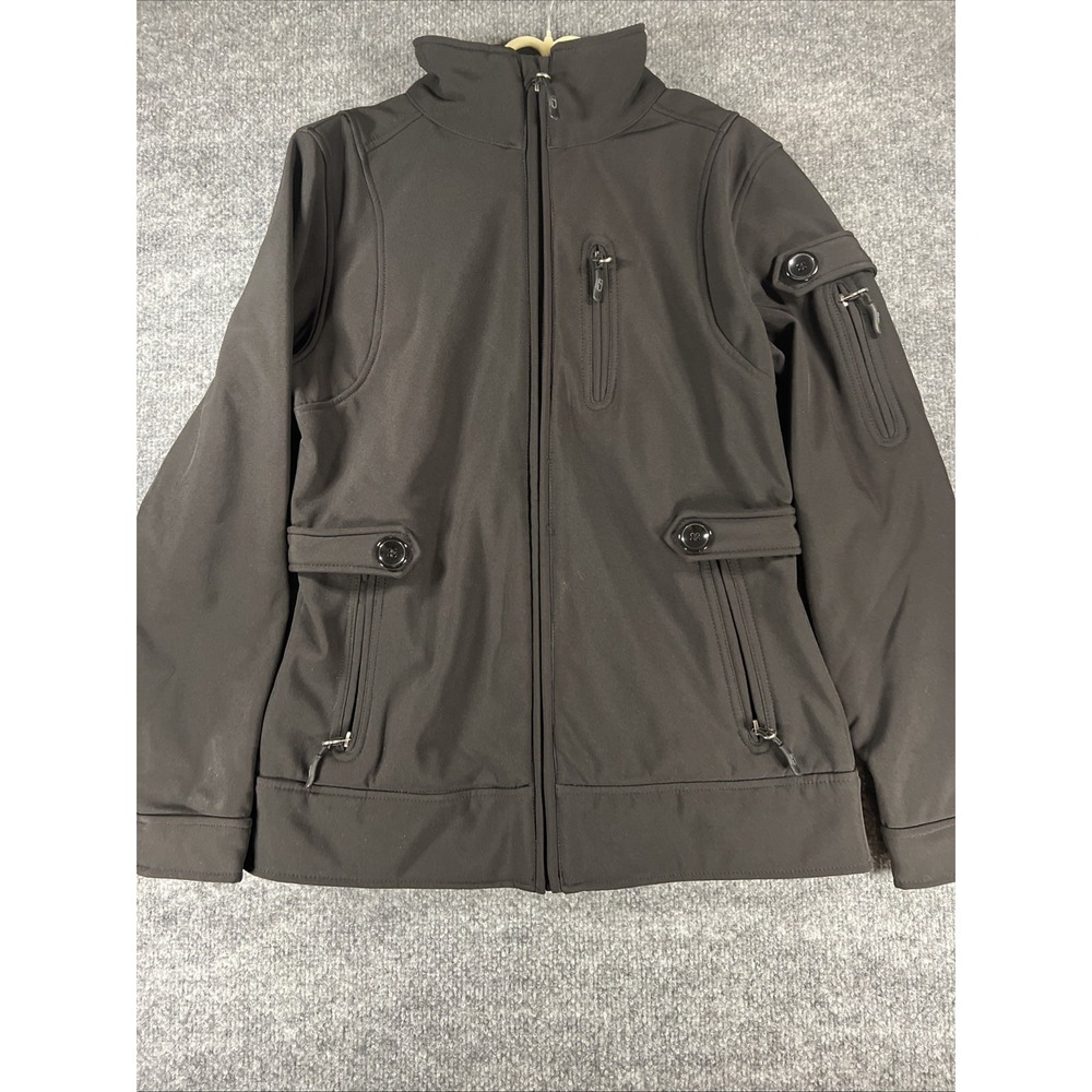 CB Sports Women's Black Softshell Utility Jacket - Fleece Lined Size Small